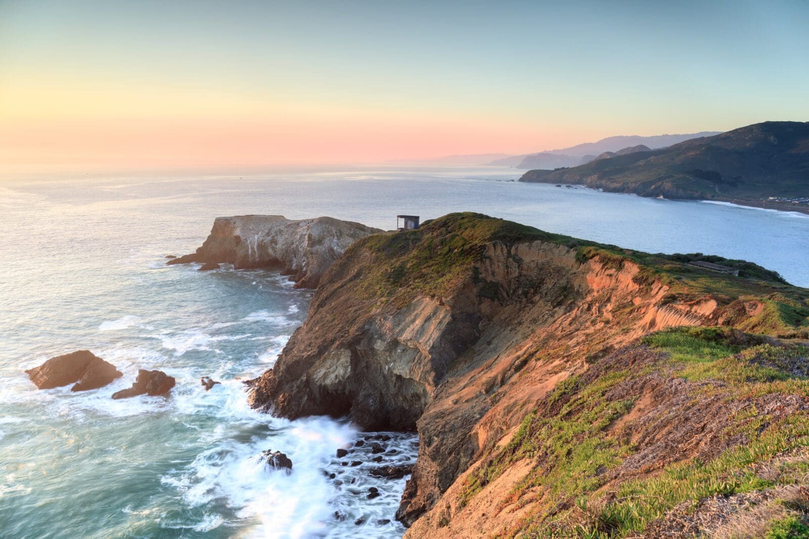 Winter,Sunset,Over,Marin,Headlands,Near,Battery,Mendell,And,Rodeo