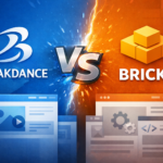 Breakdance versus Bricks page builder comparison graphic