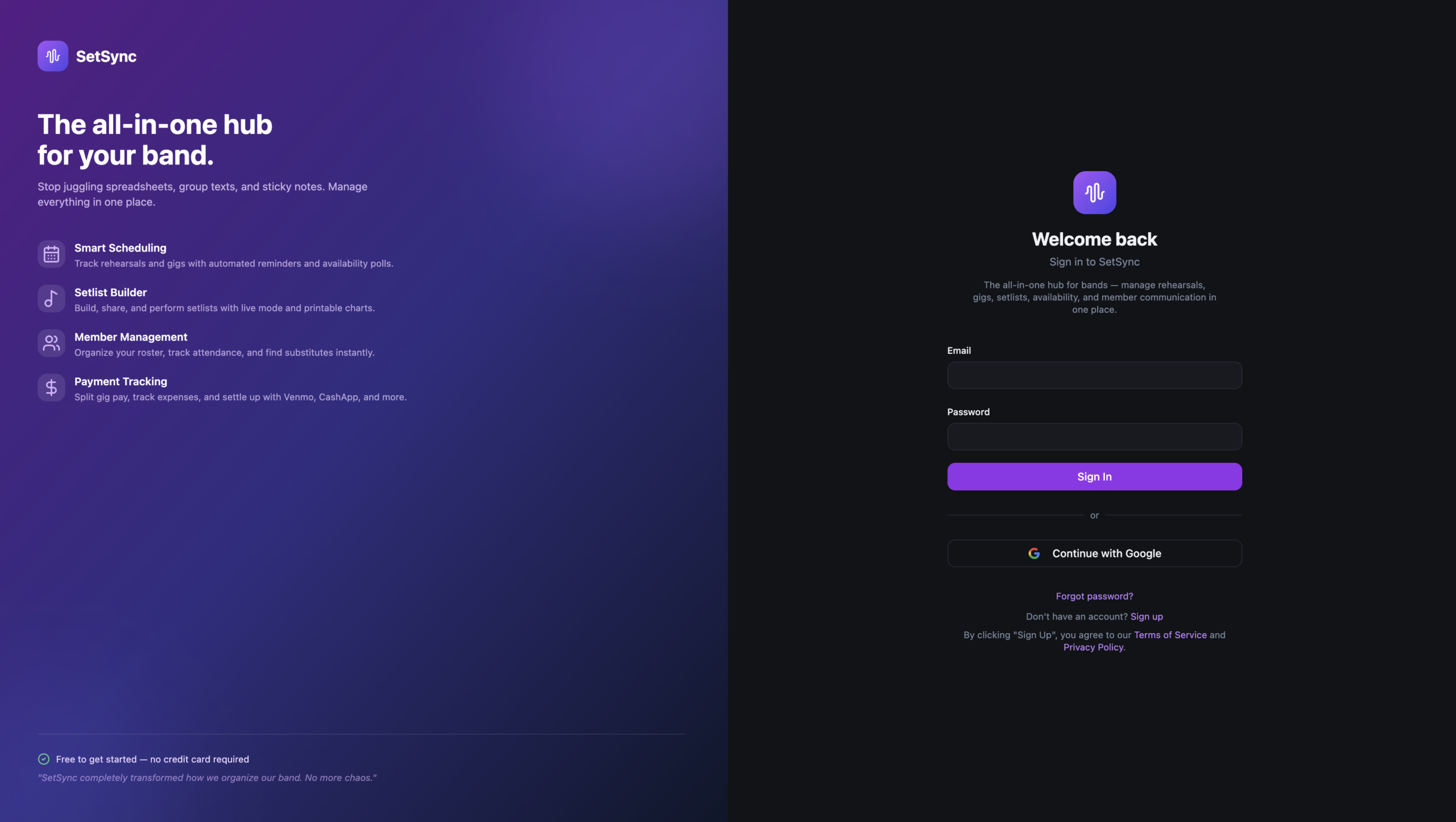 SetSync: Band Management & Setlist Software for Musicians